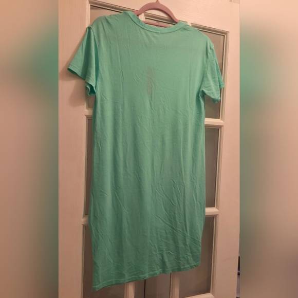 Sundry By Anthropologie Turquoise Short Sleeve Crew Neck Tee Shirt Mini Sundress - Picture 10 of 10